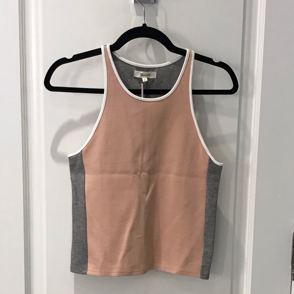 Madewell tank top in pink and grey